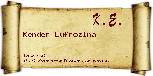 Kender Eufrozina névjegykártya